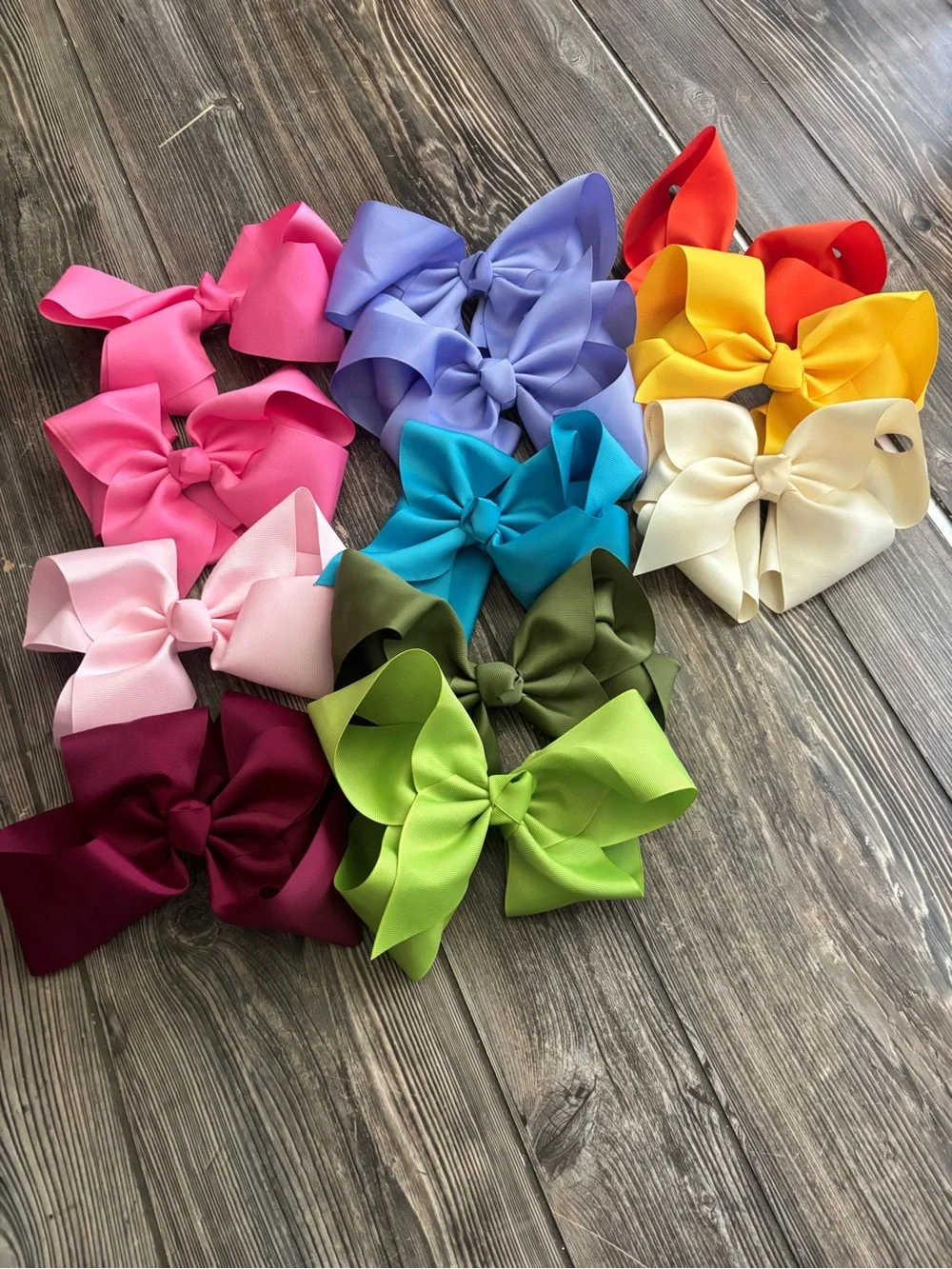 Kids Large Grosgrain Bow Hair Clip - Multi Color Pack